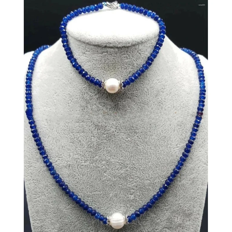 Pendants Natural 2x4mm Faceted Blue Jade Gems& 9-10mm White Pearl Nelace Bracelet
Pendants Natural 2x4mm Faceted Blue Jade Gems& 9-10mm White Pearl Nelace Bracelet
