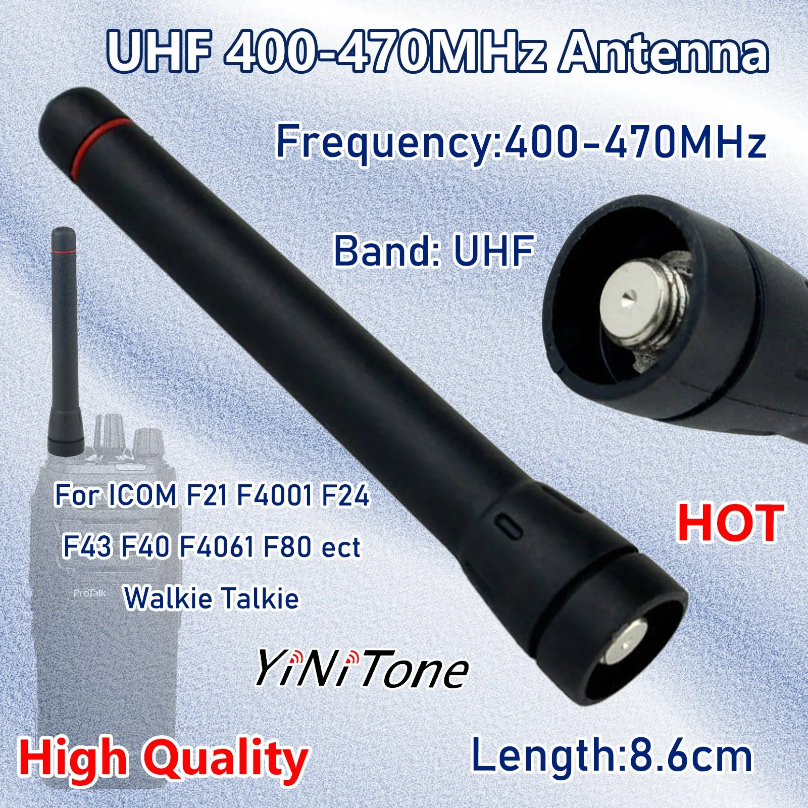 Radio 8.6cm Short Antenna for ICOM F21 F43 F80 F4001 F4161 UHF 400-470MHZ mini Handheld Antenna
Radio 8.6cm Short Antenna for ICOM F21 F43 F80 F4001 F4161 UHF 400-470MHZ mini Handheld Antenna