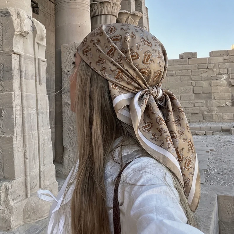 Scarf Print Hijab Silk Woman Shawl Wraps Bandana Headband Ribbon Headscarf Neckerchief Handkerchief Luxury Brands Designer Femme
Scarf Print Hijab Silk Woman Shawl Wraps Bandana Headband Ribbon Headscarf Neckerchief Handkerchief Luxury Brands Designer Femme
