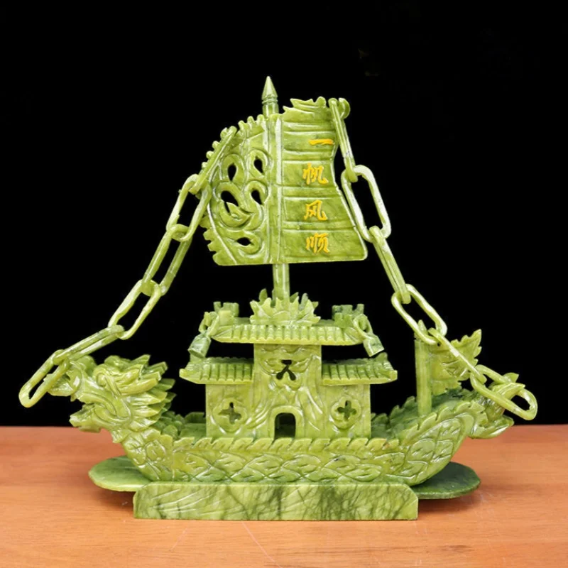 Chinese Hand-Carved Natural Jade Dragon Boat Ornament, Traditional Jade Sculpture for Home Decor, Collectible Art Gift
Chinese Hand-Carved Natural Jade Dragon Boat Ornament, Traditional Jade Sculpture for Home Decor, Collectible Art Gift