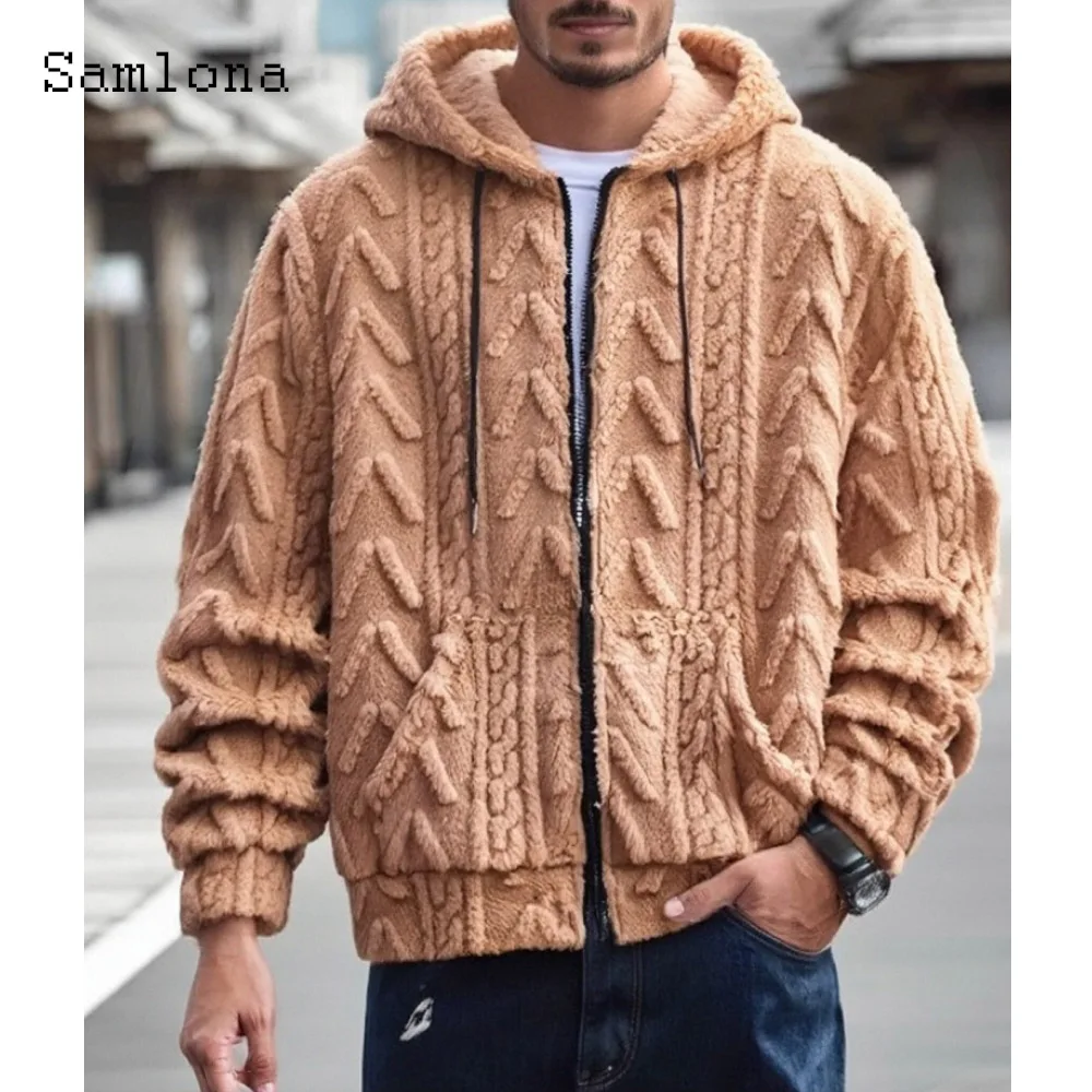 Mens Fashion Leisure Casual Plush Hooded Jacket 2025 European Style Men Classic Basic Tops Outerwear Winter Comfy Jackets New
Mens Fashion Leisure Casual Plush Hooded Jacket 2025 European Style Men Classic Basic Tops Outerwear Winter Comfy Jackets New
