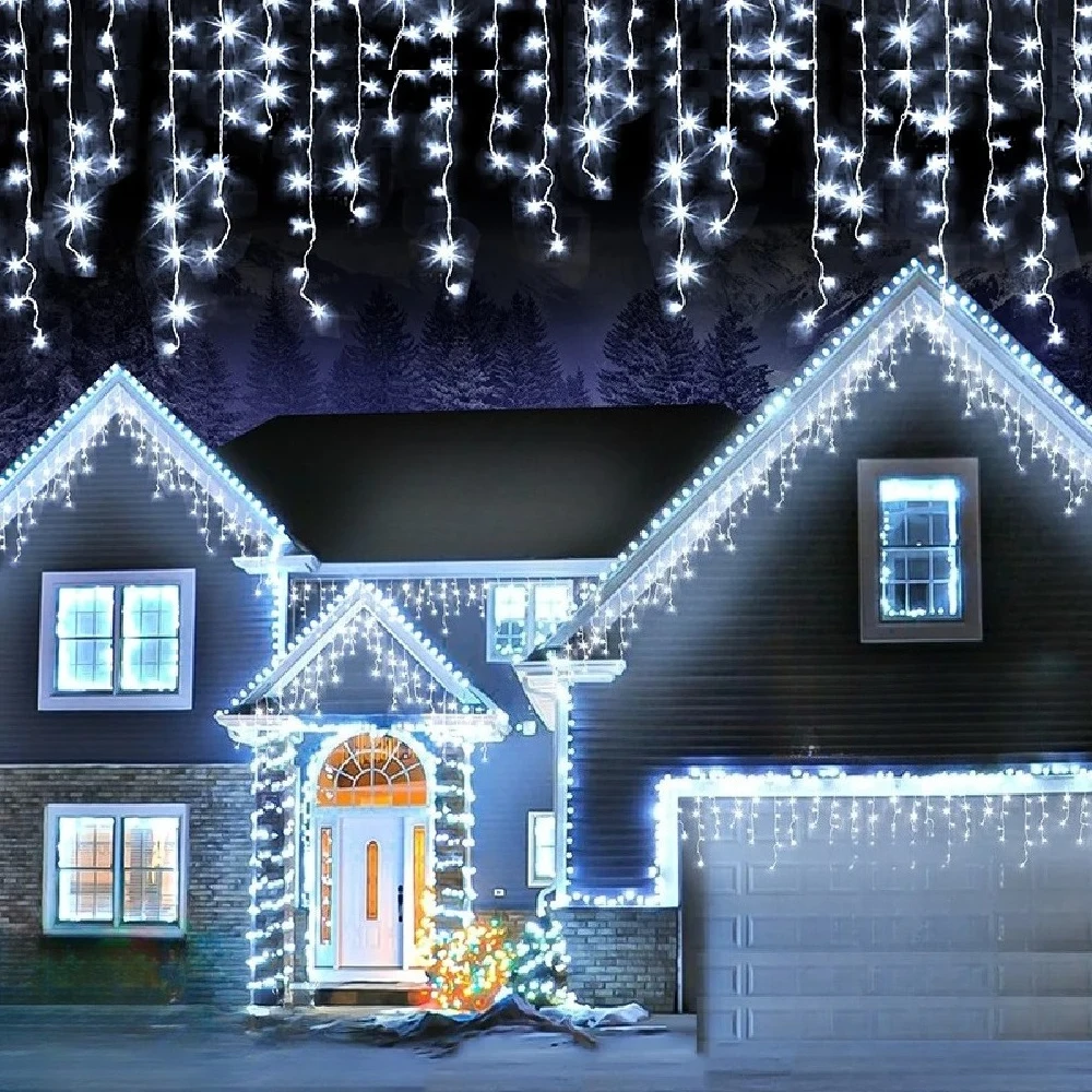 4Mx0.6M Curtain LED Icicle String Lights EU Plug Christmas Garland Droop Light Wedding Garden Street Outdoor Decorative Lighting
4Mx0.6M Curtain LED Icicle String Lights EU Plug Christmas Garland Droop Light Wedding Garden Street Outdoor Decorative Lighting