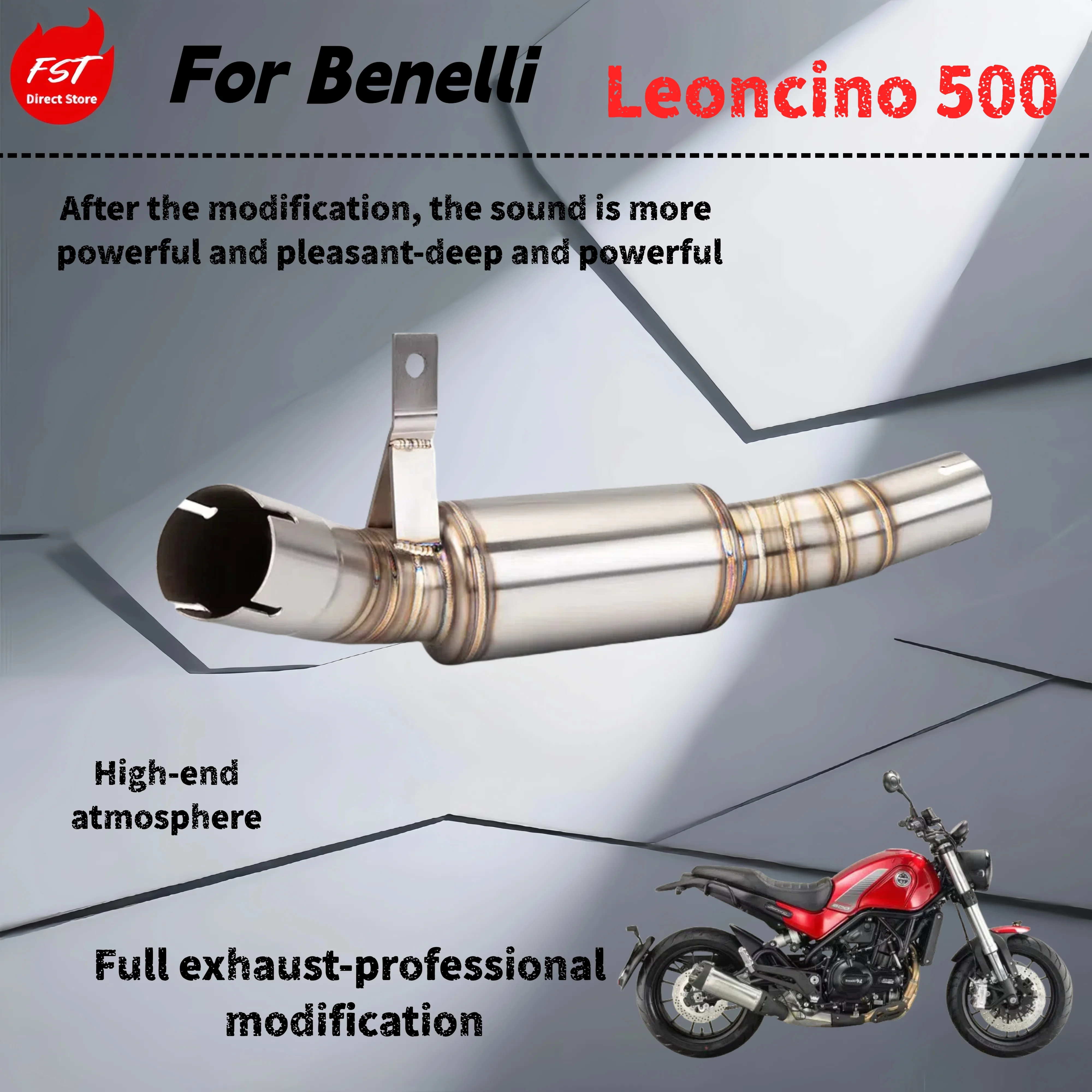 For Benelli Leoncino 500-Modified mid-section exhaust pipe-the sound is deep, rich and powerful
For Benelli Leoncino 500-Modified mid-section exhaust pipe-the sound is deep, rich and powerful