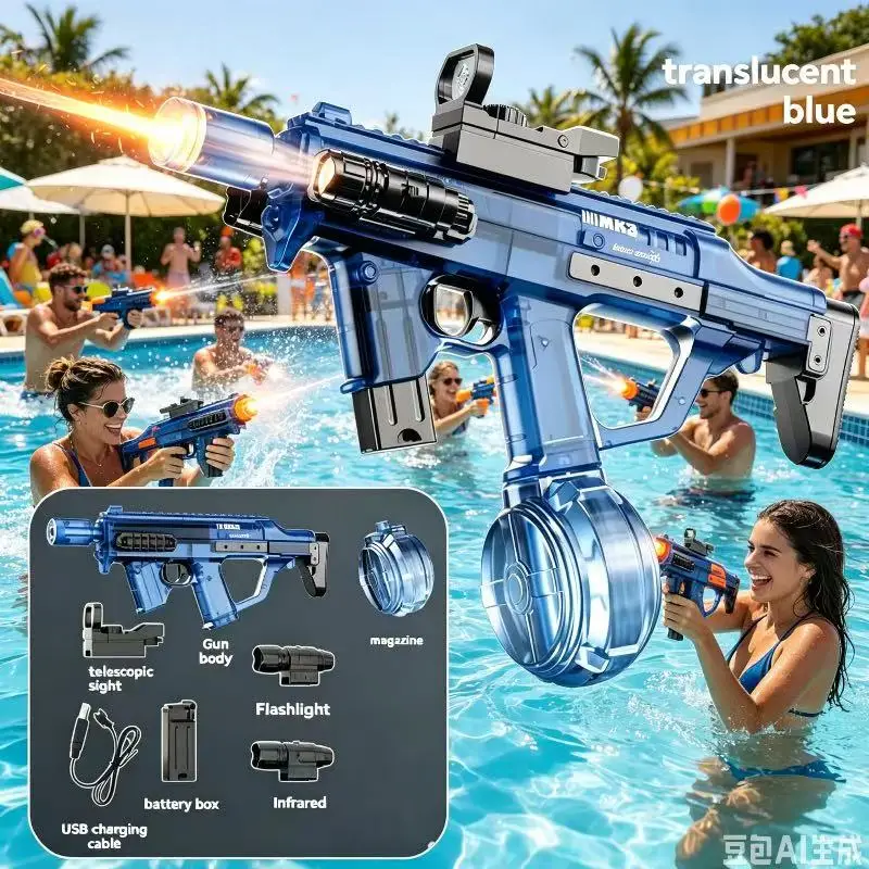 2026New adult electric MK3 water guns with lights, powerful with automatic water, summer outdoor and beach toys for kids 4
2026New adult electric MK3 water guns with lights, powerful with automatic water, summer outdoor and beach toys for kids 4