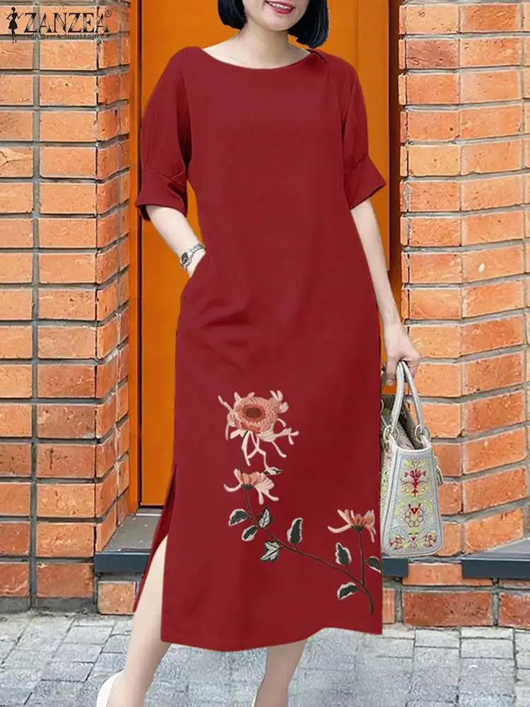 ZANZEA Summer Elegant O Neck Half Sleeve Midi Vestidos Women Fashion Party Work Dress Casual Loose Sundress Embroidery Robe
ZANZEA Summer Elegant O Neck Half Sleeve Midi Vestidos Women Fashion Party Work Dress Casual Loose Sundress Embroidery Robe