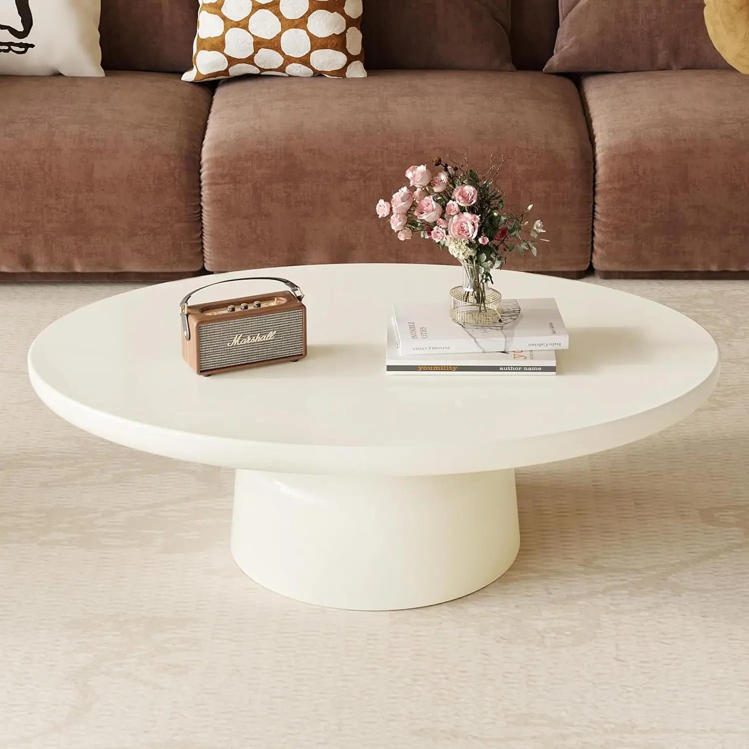Oval Coffee Table With Durable Base, Modern Cream White Center Table, Cute Stylish Coffee Table For Small Space,, Customized
Oval Coffee Table With Durable Base, Modern Cream White Center Table, Cute Stylish Coffee Table For Small Space,, Customized