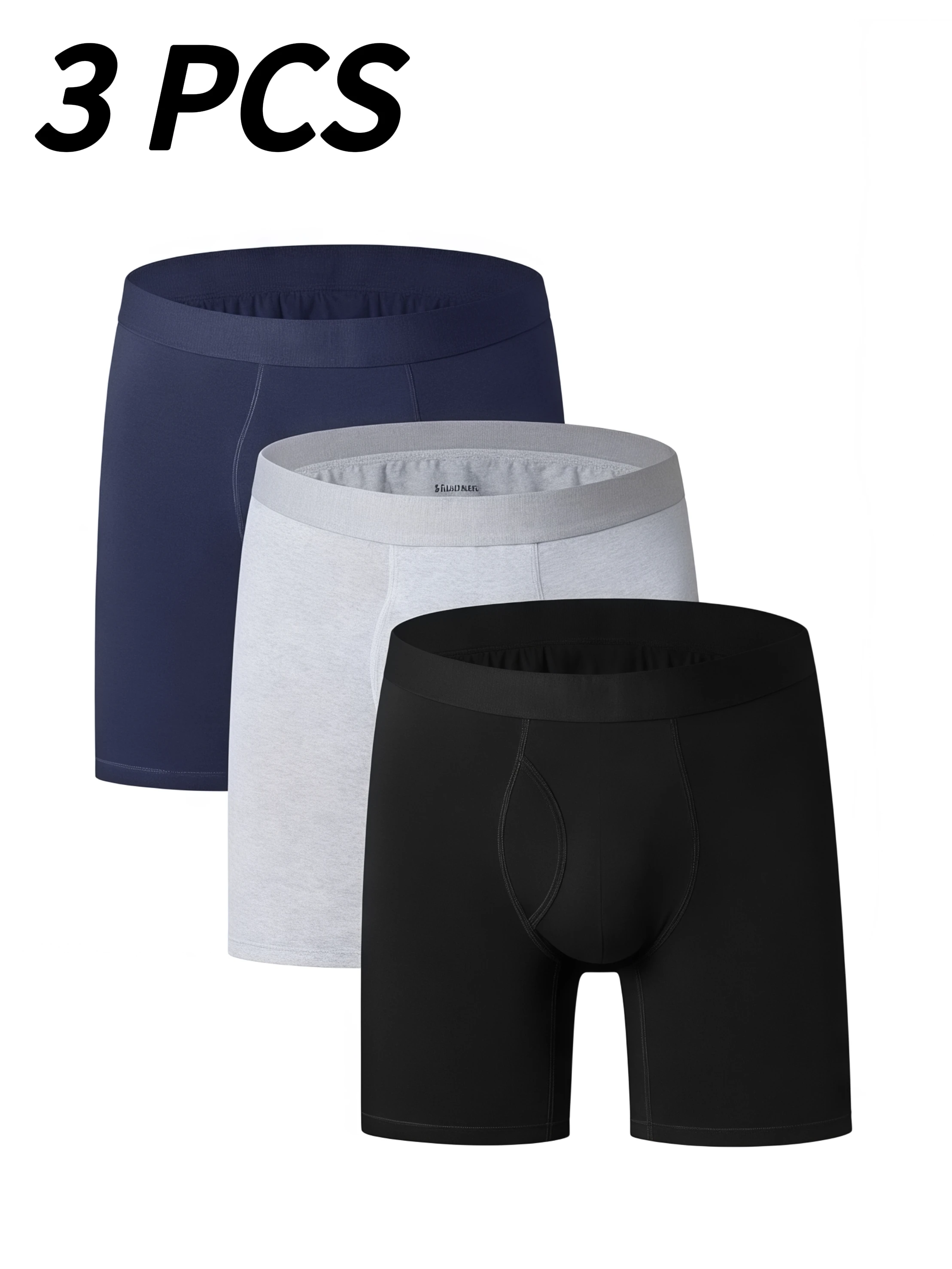 3 Pack Men's Mid Rise Long Leg Open Fly Boxer Briefs Solid Breathable Soft Underwear for Sports Gym Running Daily Home Wear
3 Pack Men's Mid Rise Long Leg Open Fly Boxer Briefs Solid Breathable Soft Underwear for Sports Gym Running Daily Home Wear