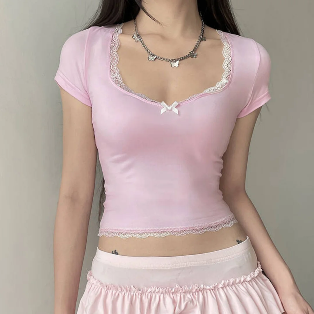 Summer new cut aesthetic U-neck T-shirt women's short sleeved slim fit basic exposed navel sexy top y2k street casual T-shirt
Summer new cut aesthetic U-neck T-shirt women's short sleeved slim fit basic exposed navel sexy top y2k street casual T-shirt