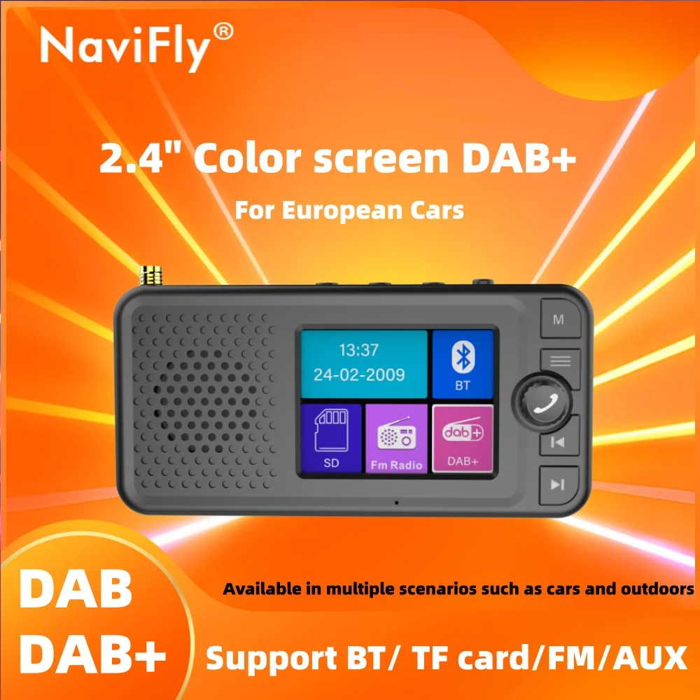 NaviFly 2,4-дюймовый цветной экран DAB + для европейских автомобилей DAB/DAB + приемники BT FM AUX перезаряжаемые аккумуляторные устройства 1500 мАч
NaviFly 2,4-дюймовый цветной экран DAB + для европейских автомобилей DAB/DAB + приемники BT FM AUX перезаряжаемые аккумуляторные устройства 1500 мАч