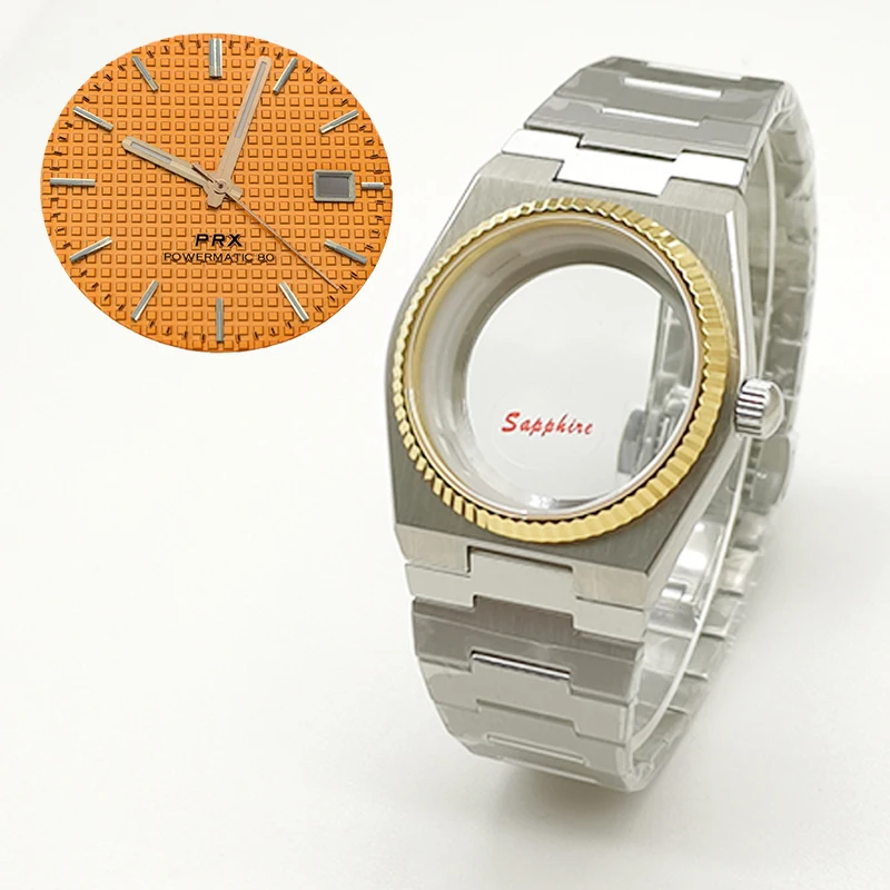 Gold 40mm PRX Super Player Watch Gear Case Sapphire Glass For NH35 NH36 NH38 7S26 4R Movement Multi-Color Dial Hands Watch Parts
Gold 40mm PRX Super Player Watch Gear Case Sapphire Glass For NH35 NH36 NH38 7S26 4R Movement Multi-Color Dial Hands Watch Parts
