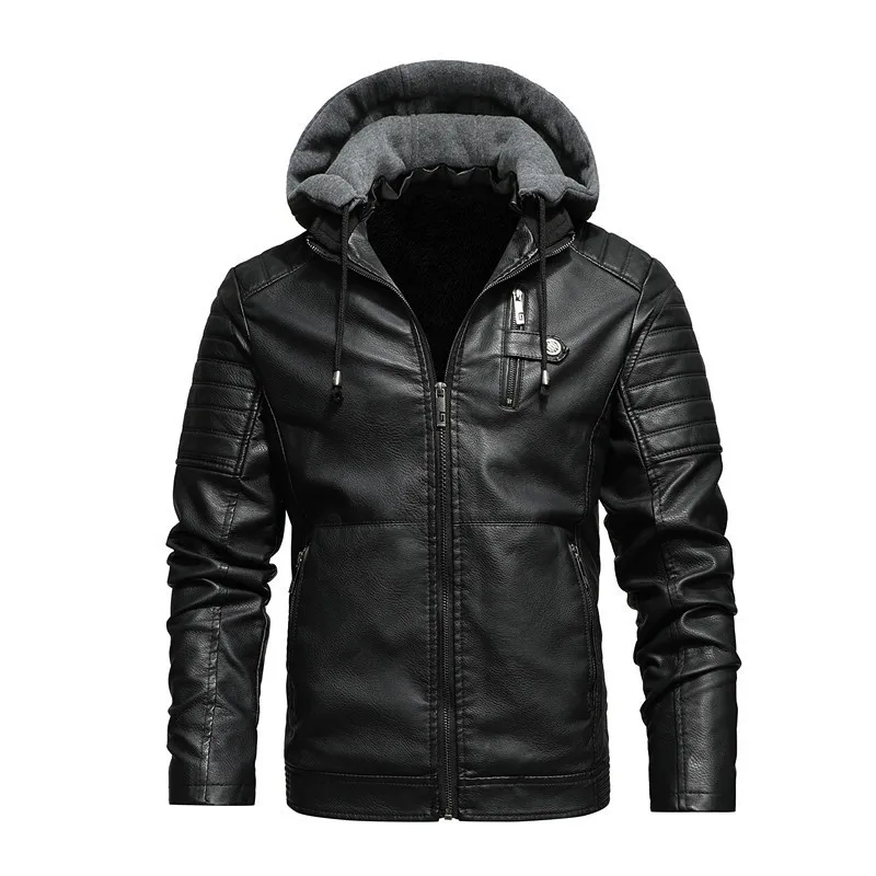 Pu Leather Men Brand Design Long Sleeve Zipper Fashion Keep Warm Slim Coat Hooded Jacket Winter Leather Jackets Men's Windproof
Pu Leather Men Brand Design Long Sleeve Zipper Fashion Keep Warm Slim Coat Hooded Jacket Winter Leather Jackets Men's Windproof
