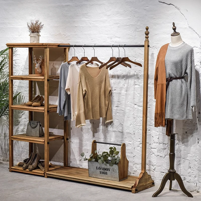Solid wood wrought iron clothing store Zhongdao rack display rack clothing rack floor-to-ceiling hanger women's clothing store
Solid wood wrought iron clothing store Zhongdao rack display rack clothing rack floor-to-ceiling hanger women's clothing store