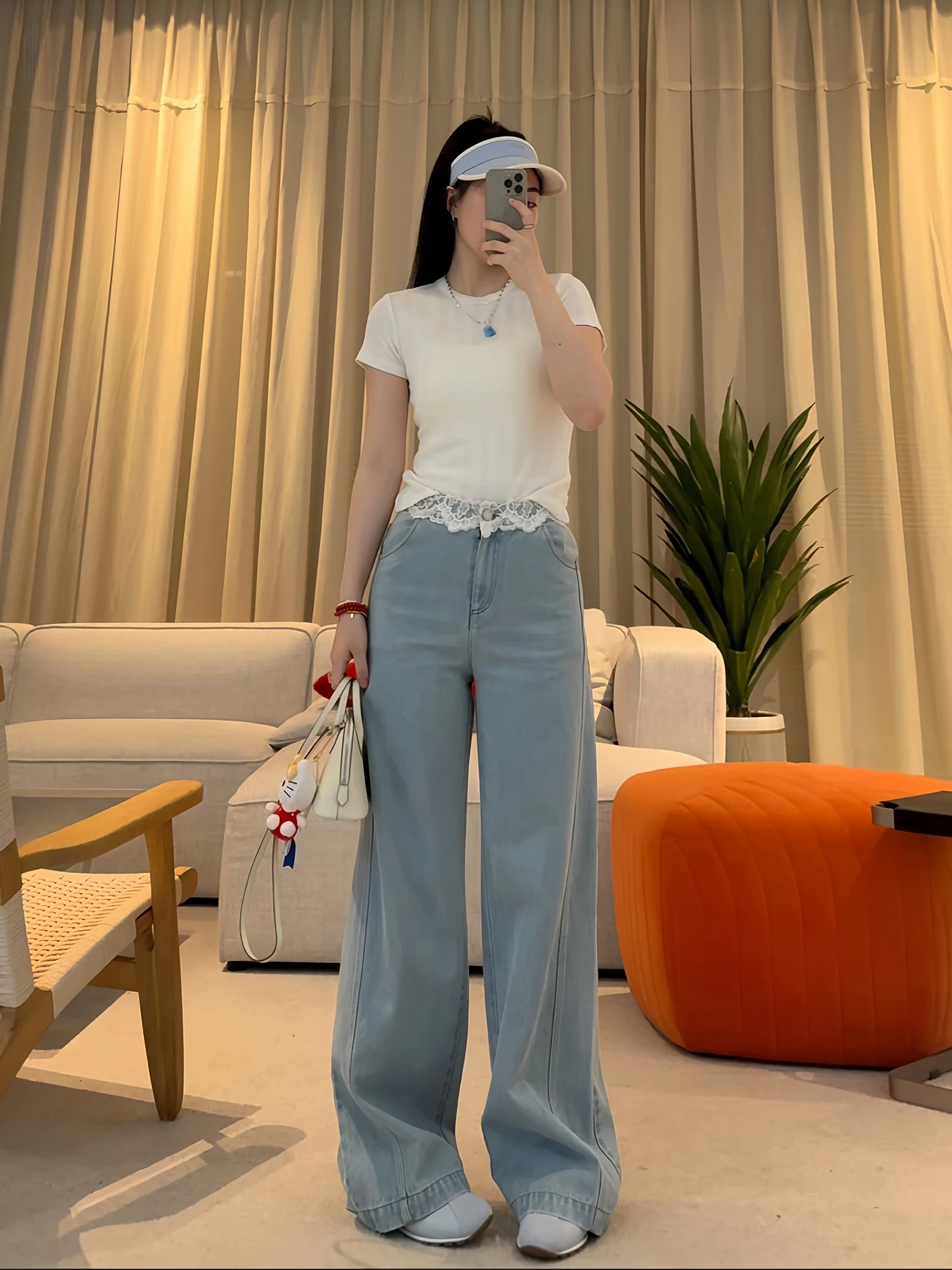 New PM Wang Na Na Pure Cotton Faion Loose Fit Comfortable Look No Stretch Lace Waisand Women's Jeans Casual Pants
New PM Wang Na Na Pure Cotton Faion Loose Fit Comfortable Look No Stretch Lace Waisand Women's Jeans Casual Pants