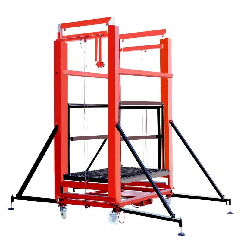 Scaffolding Lift Platform Hoist Er Retail & Hotels 0. Ton Load Capacity Metal Construction