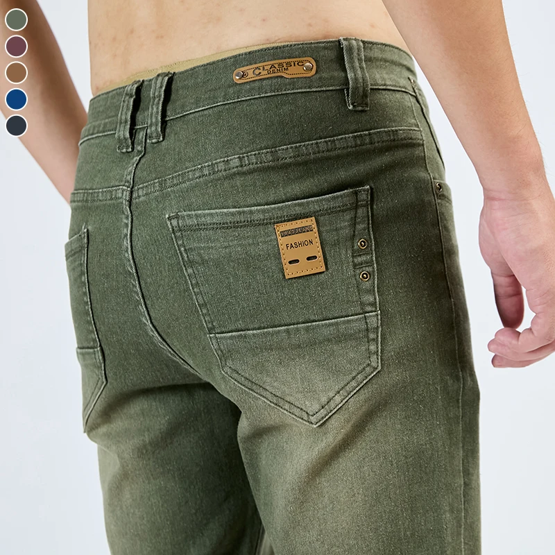 2026 Autumn New Men's Slim Elastic Jeans Fashion Korean Small Straight Pencil Pants Soft Comfortable Casual Green Denim Pants
2026 Autumn New Men's Slim Elastic Jeans Fashion Korean Small Straight Pencil Pants Soft Comfortable Casual Green Denim Pants