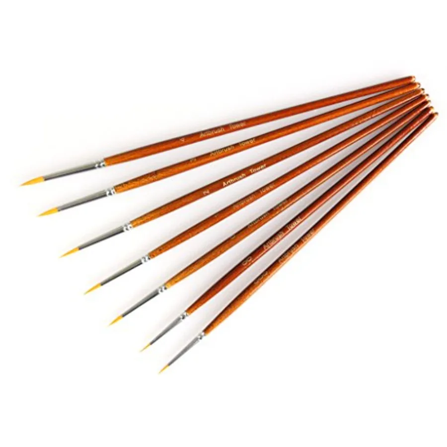 Fine Detail Paint Brush Set - 7 Pieces Miniature Brushes for Watercolor, Oil, Acrylic Painting, Airplane Kits
Fine Detail Paint Brush Set - 7 Pieces Miniature Brushes for Watercolor, Oil, Acrylic Painting, Airplane Kits