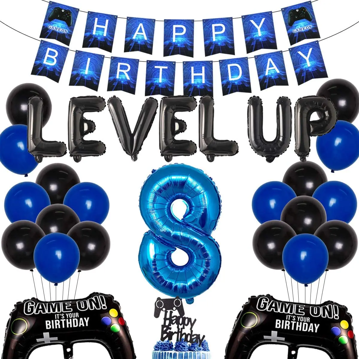 Video Game 8th Birthday Decorations for Boys, Game Controller, Level Up Foil Balloon Banner Game on Eight Birthday Party Supplie
Video Game 8th Birthday Decorations for Boys, Game Controller, Level Up Foil Balloon Banner Game on Eight Birthday Party Supplie