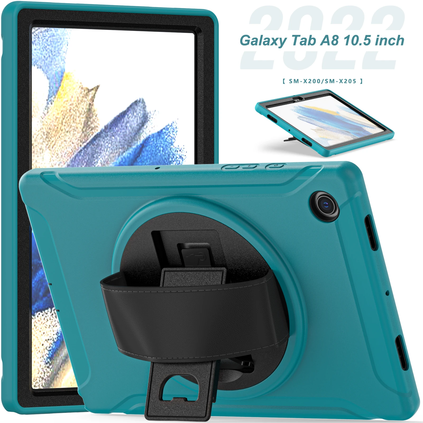 Чехол для планшета с подставкой для Samsung Galaxy Tab A8 10,5 дюймов, модель 2022 SM-X200 SM-X205, вращающийся на 360 градусов чехол из ПК-ТПУ, 3-слойная защита
Чехол для планшета с подставкой для Samsung Galaxy Tab A8 10,5 дюймов, модель 2022 SM-X200 SM-X205, вращающийся на 360 градусов чехол из ПК-ТПУ, 3-слойная защита