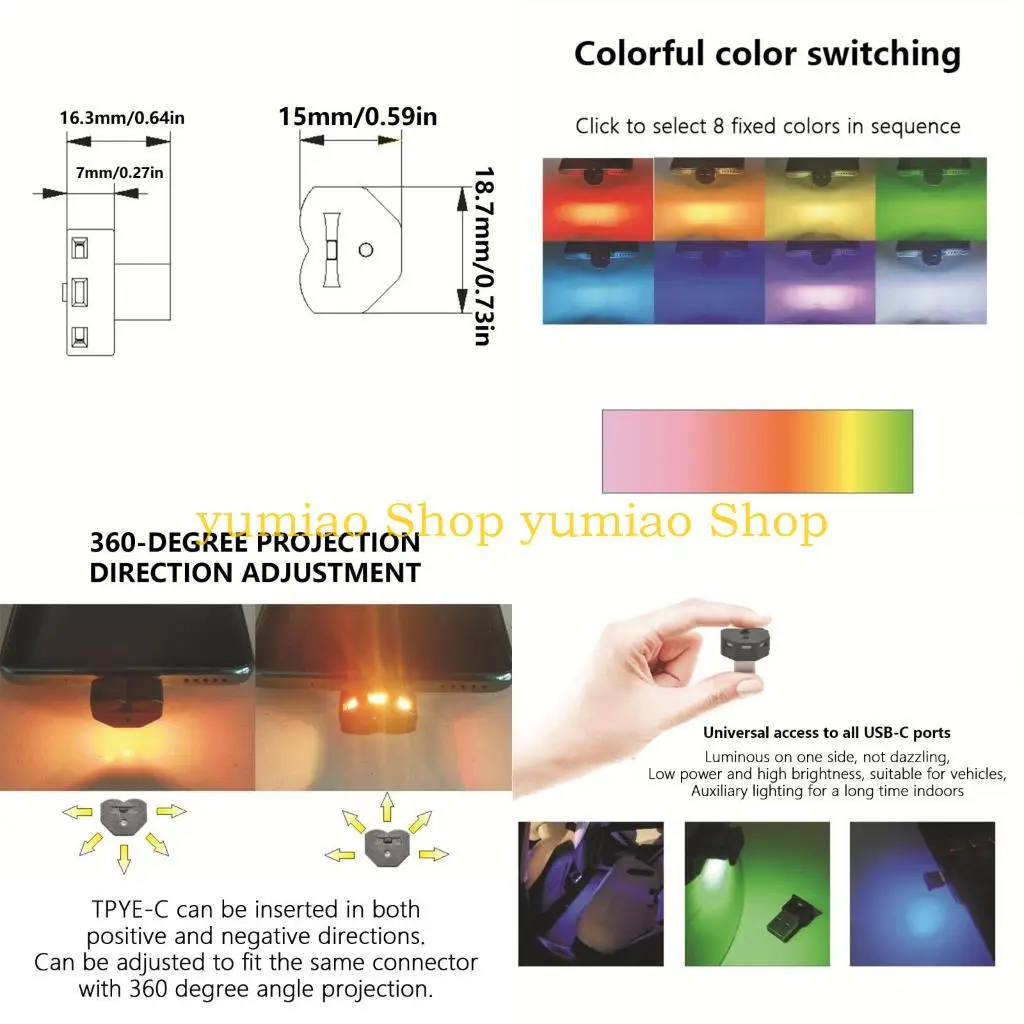 587B 2 шт. Адаптеры типа C Light USB C Чувствительная светодиодная лампа для нескольких настроек
587B 2 шт. Адаптеры типа C Light USB C Чувствительная светодиодная лампа для нескольких настроек