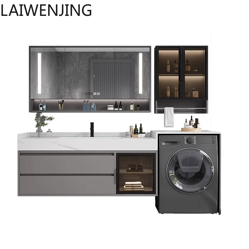 MJY custom washing machine integrated bathroom cabinet combined rock slab seamless ceramic basin mirror cabinet
MJY custom washing machine integrated bathroom cabinet combined rock slab seamless ceramic basin mirror cabinet
