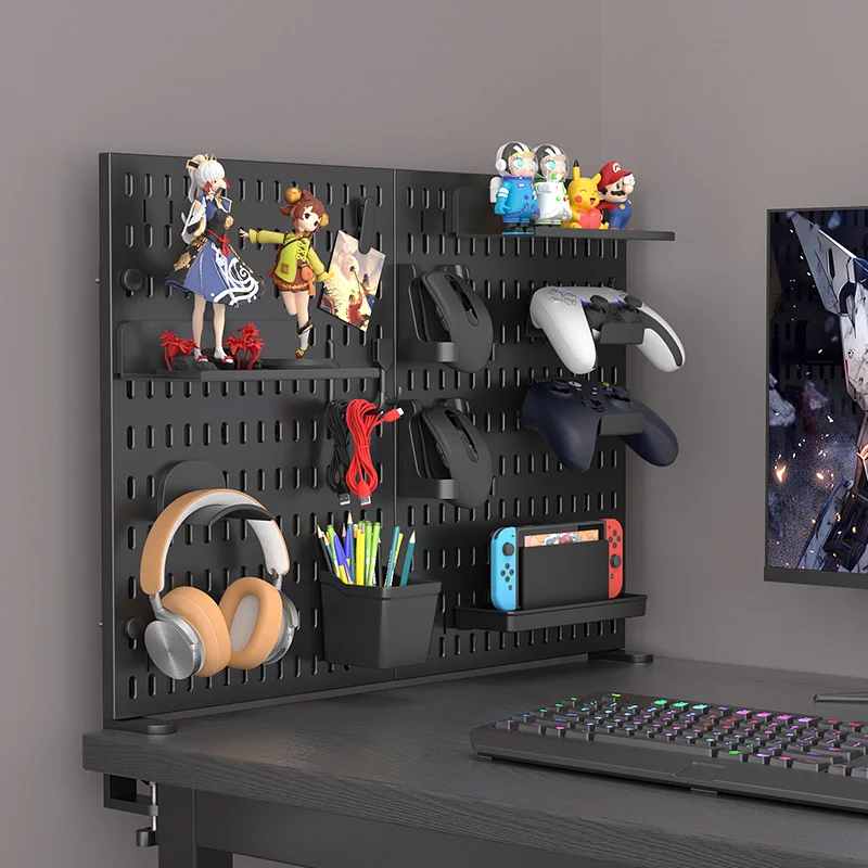 Gaming Desk Pegboard Stand Organizer Drill Free For Game Controller Headphone Figure Mouse Switch Display Shelf
Gaming Desk Pegboard Stand Organizer Drill Free For Game Controller Headphone Figure Mouse Switch Display Shelf