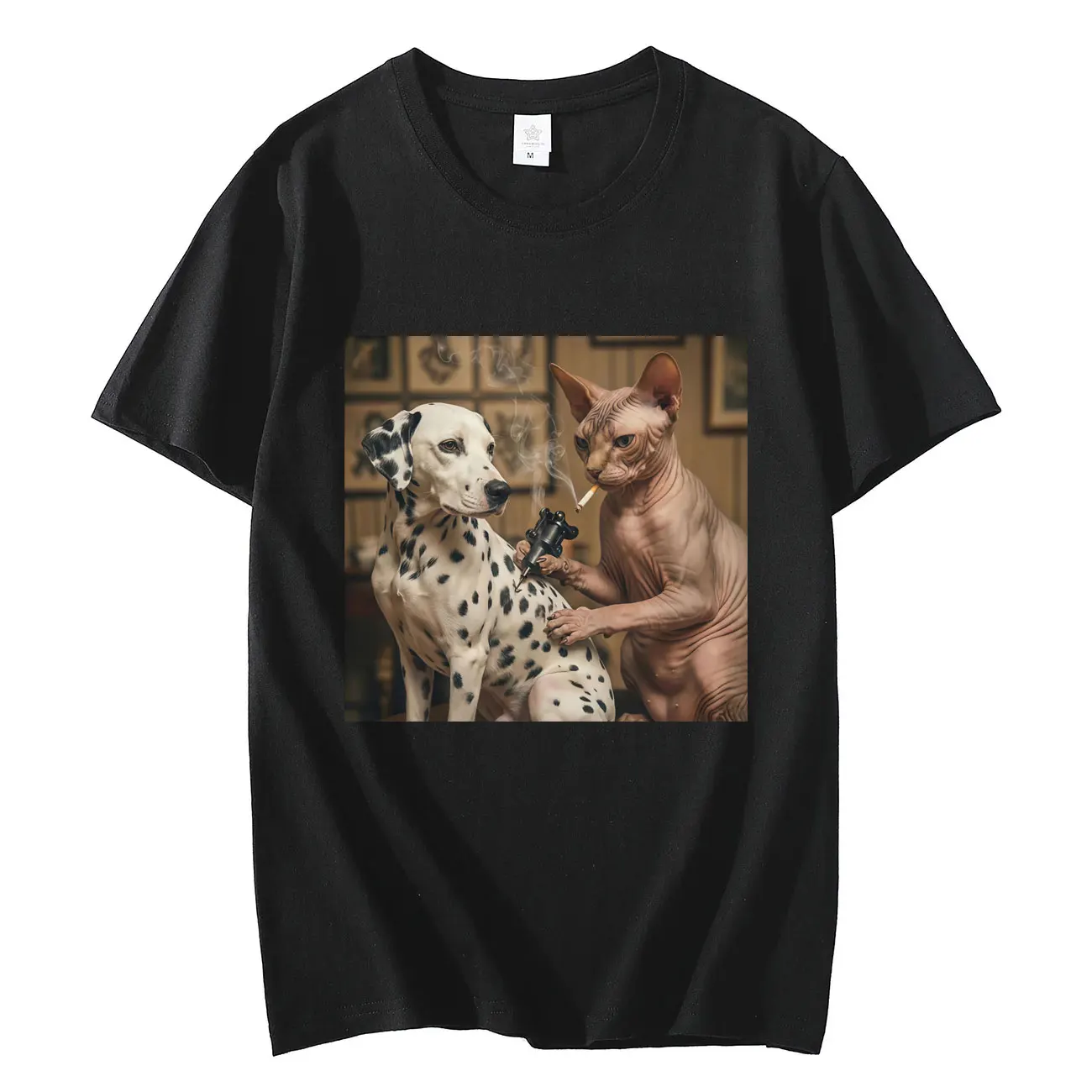 Sphynx Cat Tattoo Dog Funny Meme T-shirt High Streer Fashion Trend Short Sleeve T Shirts Men Women Casual Loose Cotton T-shirts
Sphynx Cat Tattoo Dog Funny Meme T-shirt High Streer Fashion Trend Short Sleeve T Shirts Men Women Casual Loose Cotton T-shirts