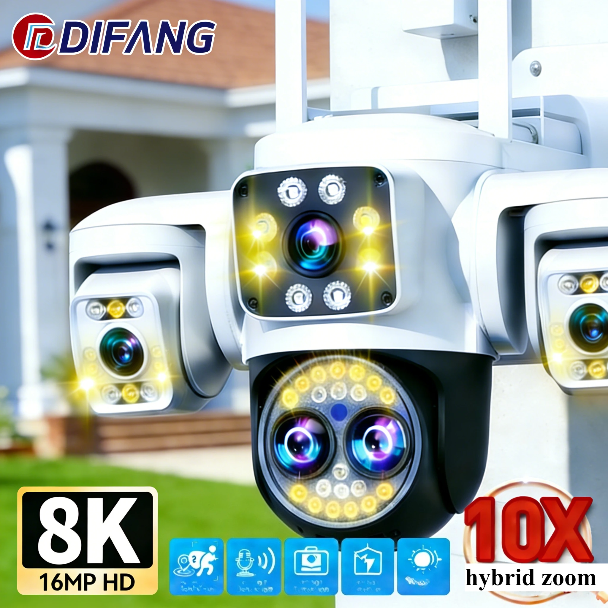 Уличная IP-камера Yoosee 8K 16MP с Wi-Fi, четырьмя объективами, тремя экранами, ИИ-отслеживанием, видеонаблюдение, Onvif
Уличная IP-камера Yoosee 8K 16MP с Wi-Fi, четырьмя объективами, тремя экранами, ИИ-отслеживанием, видеонаблюдение, Onvif