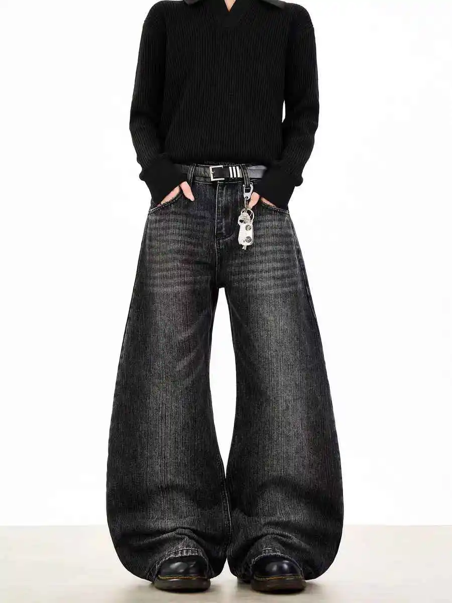 Женские черные готические мешковатые джинсы Y2k в стиле эмо, винтажные джинсовые брюки в стиле Харадзюку, японский стиль 2000-х годов, большие джинсы-бойфренды, брюки 2025 
Женские черные готические мешковатые джинсы Y2k в стиле эмо, винтажные джинсовые брюки в стиле Харадзюку, японский стиль 2000-х годов, большие джинсы-бойфренды, брюки 2025