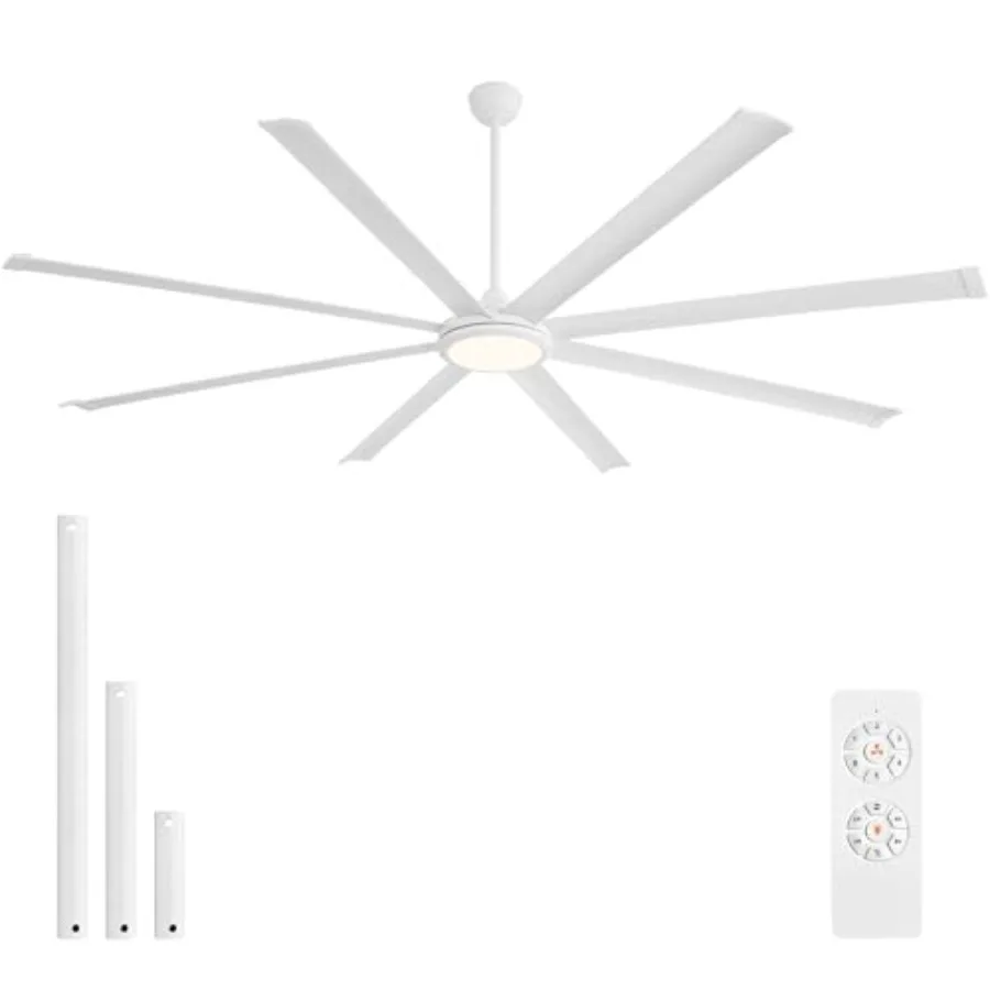 120 Inch Industrial Ceiling Fan with Light and Remote, 8 Aluminum Blades Large Ceiling Fans, 3CCT, 6-Speed Reversible Noiseless
120 Inch Industrial Ceiling Fan with Light and Remote, 8 Aluminum Blades Large Ceiling Fans, 3CCT, 6-Speed Reversible Noiseless