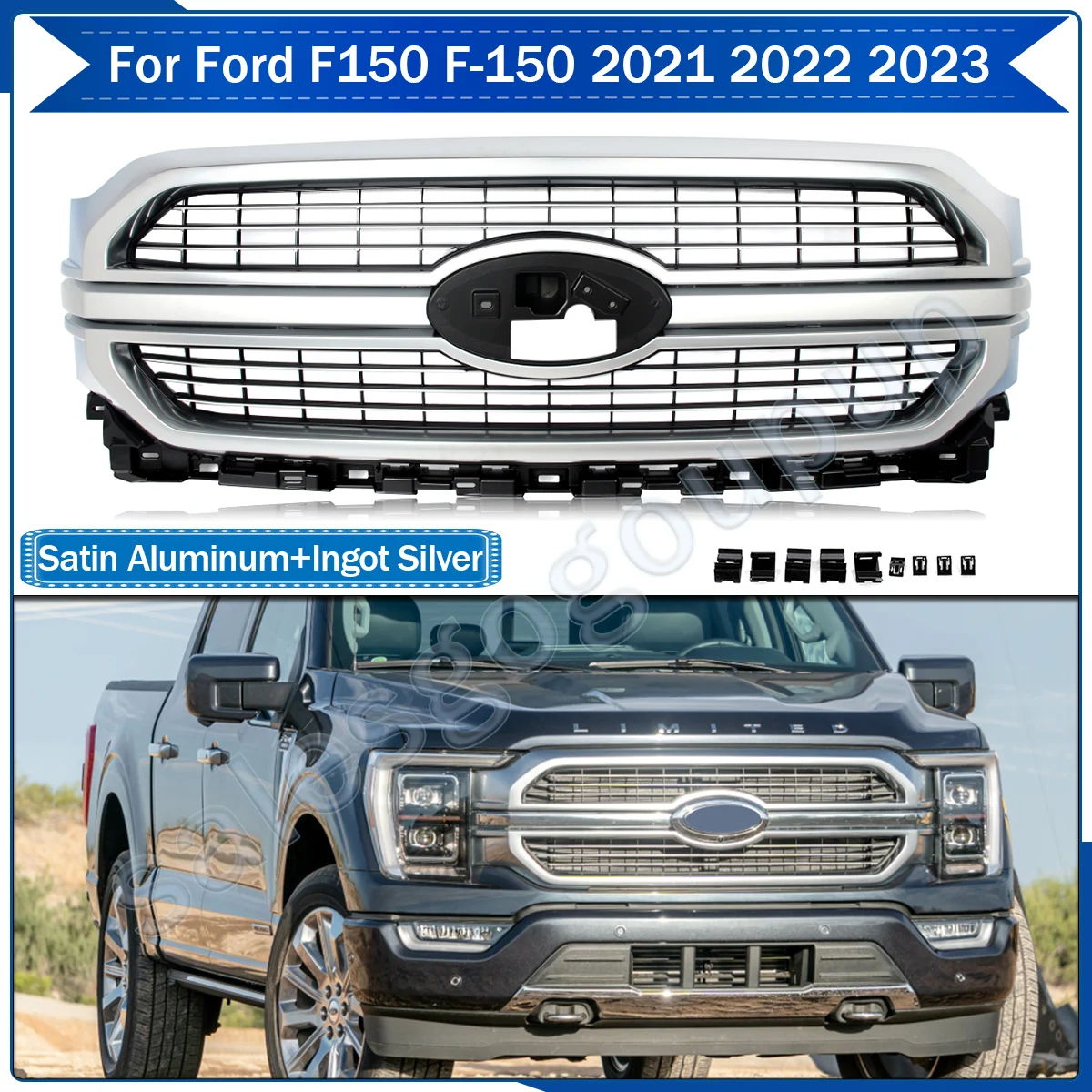 For 2021-2023 Ford F150 LIMITED Front Bumper Upper Grille Racing Grills Air Inlet Mesh Grill Radiator Grille Front Hood Grills
For 2021-2023 Ford F150 LIMITED Front Bumper Upper Grille Racing Grills Air Inlet Mesh Grill Radiator Grille Front Hood Grills