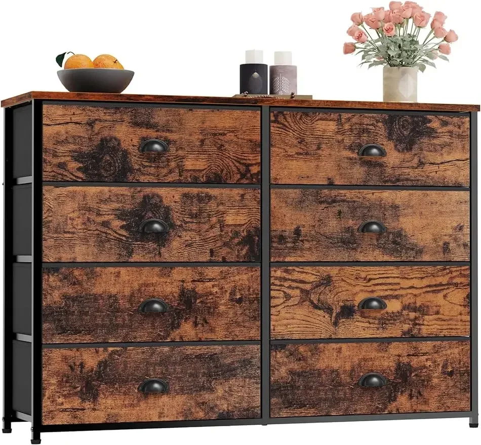 D1 Furnulem Fabric Dresser with 8 Large Drawers, Wide Console Table for 50'' TV, Industrial Dresser for Bedroom, Office, Closet,
D1 Furnulem Fabric Dresser with 8 Large Drawers, Wide Console Table for 50'' TV, Industrial Dresser for Bedroom, Office, Closet,
