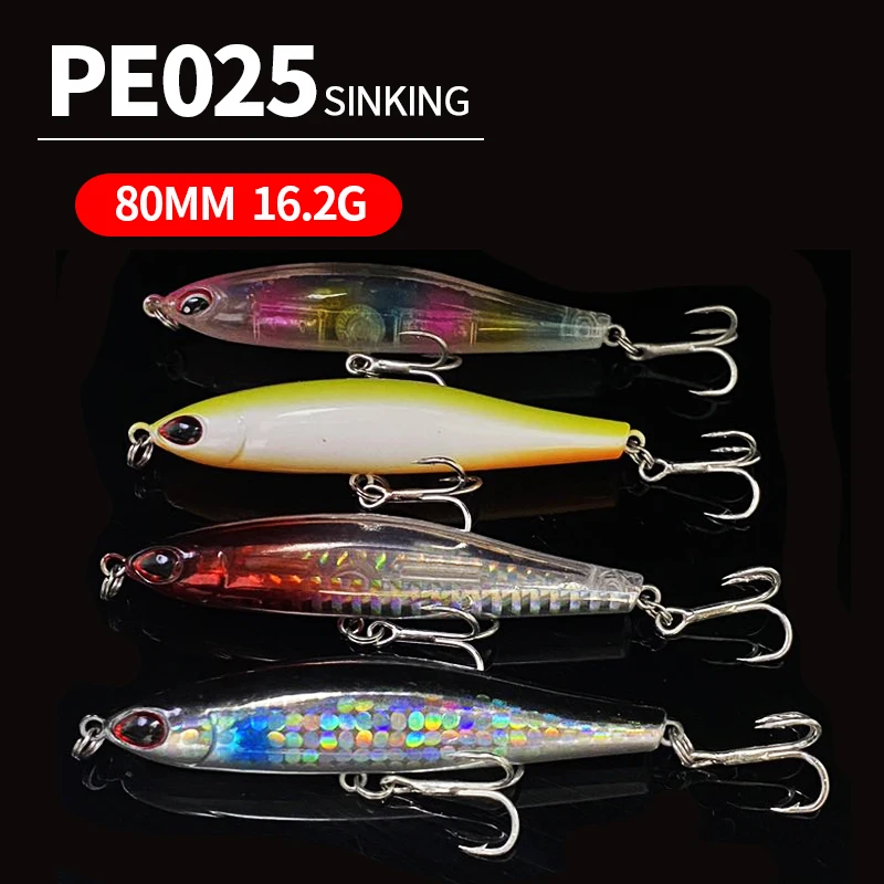80mm 16g Slow Sinking Pencil Fishing Lures Saltwater Wobbler Artificial Bait for Bass Trout Plastic Swimbait Fishing Equipment
80mm 16g Slow Sinking Pencil Fishing Lures Saltwater Wobbler Artificial Bait for Bass Trout Plastic Swimbait Fishing Equipment
