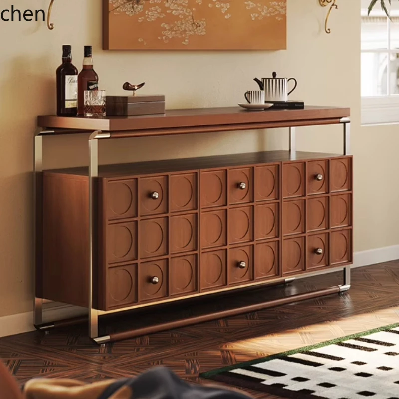 WL retro annual ring solid wood dining side cabinet against the wall solid wood storage cabinet light luxury high-end door
WL retro annual ring solid wood dining side cabinet against the wall solid wood storage cabinet light luxury high-end door