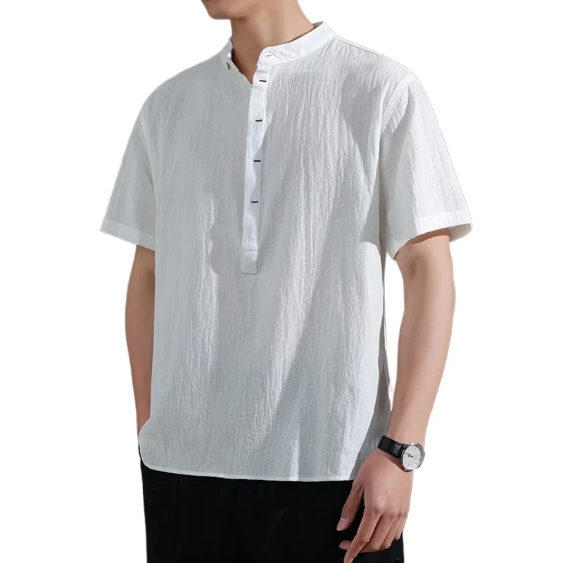Summer Men's Casual Henley Shirt Short Sleeve T Shirts Cotton Linen Beach Vacation T Shirt With Button Vintage T Shirts Man 5XL
Summer Men's Casual Henley Shirt Short Sleeve T Shirts Cotton Linen Beach Vacation T Shirt With Button Vintage T Shirts Man 5XL