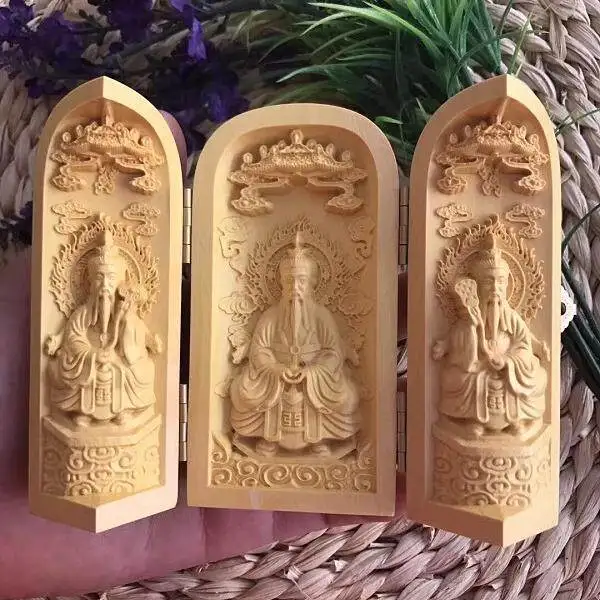 DSA boxwood carving Buddha statue home ornament portable casket Guanyin Guan Gongfang three holy three open box
DSA boxwood carving Buddha statue home ornament portable casket Guanyin Guan Gongfang three holy three open box