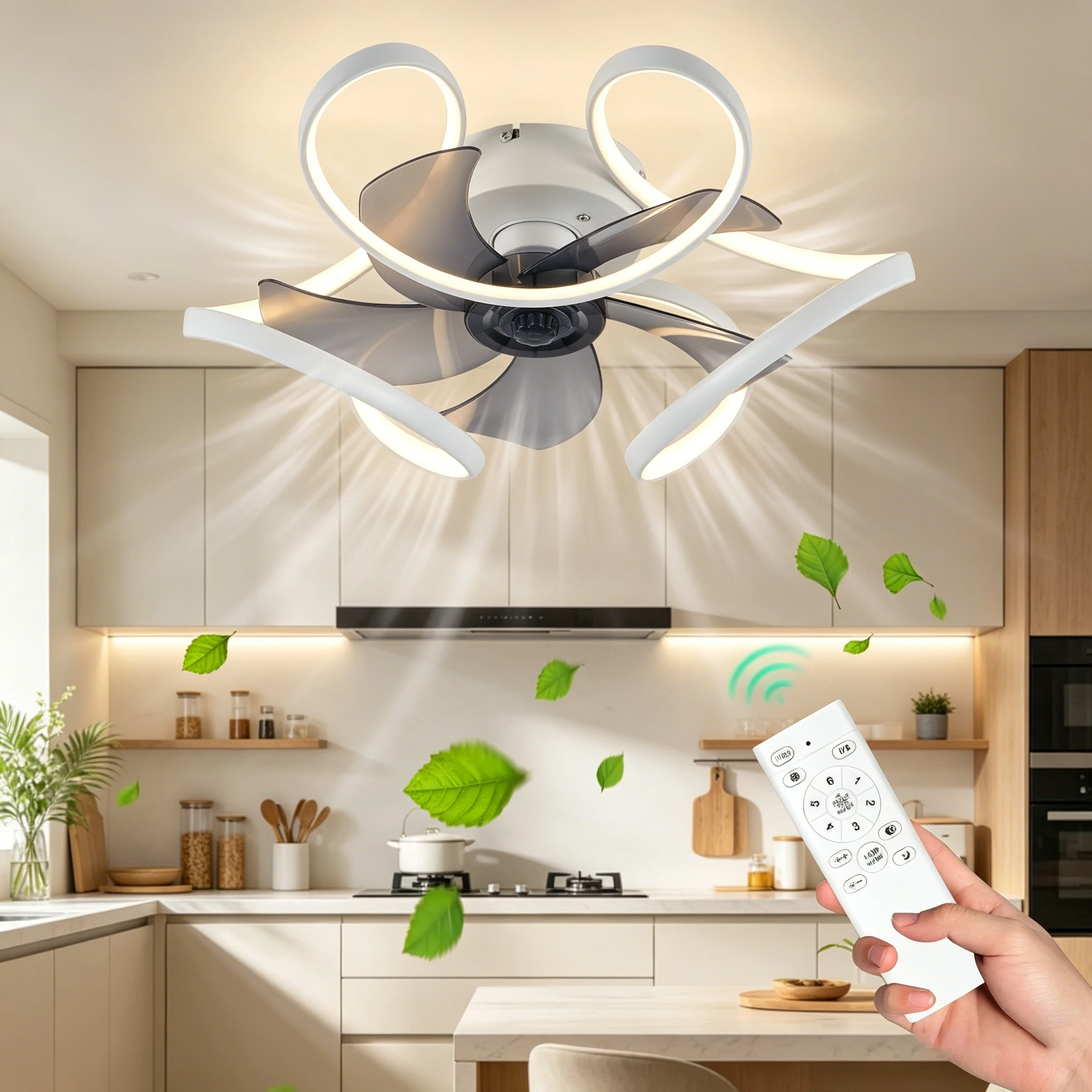 Modern Chandelier Fan with Remote Control 6 Speed Regulation for Living Room Kitchen LED Dimmable Fan Light Furniture Lighting
Modern Chandelier Fan with Remote Control 6 Speed Regulation for Living Room Kitchen LED Dimmable Fan Light Furniture Lighting