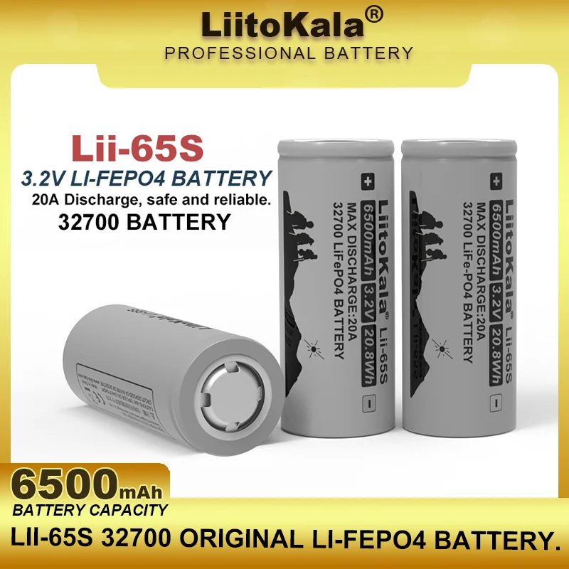 LiitoKala LII-65S 3.2V 32700 6500mAh LiFePO4 Battery 35A Continuous Discharge Maximum 55A High power Batteries for Power tools
LiitoKala LII-65S 3.2V 32700 6500mAh LiFePO4 Battery 35A Continuous Discharge Maximum 55A High power Batteries for Power tools