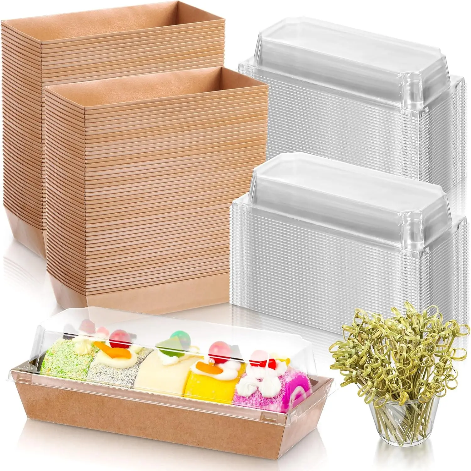 200 Pack Paper Charcuterie Sandwich Box with Clear Lids and Cocktail Picks Set, 7.5'' Disposable Food Containers for Desserts,
200 Pack Paper Charcuterie Sandwich Box with Clear Lids and Cocktail Picks Set, 7.5'' Disposable Food Containers for Desserts,