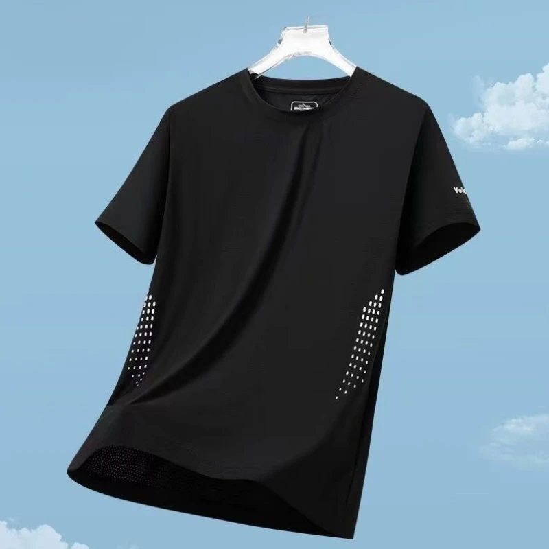Ice Silk Short Sleeve Street Casual Tops Men's Summer New O-neck Plus Size Solid Fashion T Shirts Sports Harajuku Men Clothing
Ice Silk Short Sleeve Street Casual Tops Men's Summer New O-neck Plus Size Solid Fashion T Shirts Sports Harajuku Men Clothing