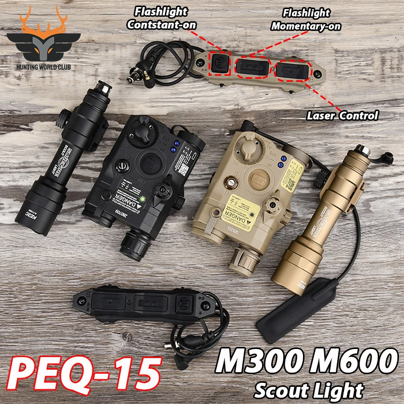 WADSN AN/PEQ15 PEQ 15 Green Red Dot Laser Surefir M300 M600 Airsoft Tactical Flashlight Weapon Light Dual Control Remote Switch
WADSN AN/PEQ15 PEQ 15 Green Red Dot Laser Surefir M300 M600 Airsoft Tactical Flashlight Weapon Light Dual Control Remote Switch