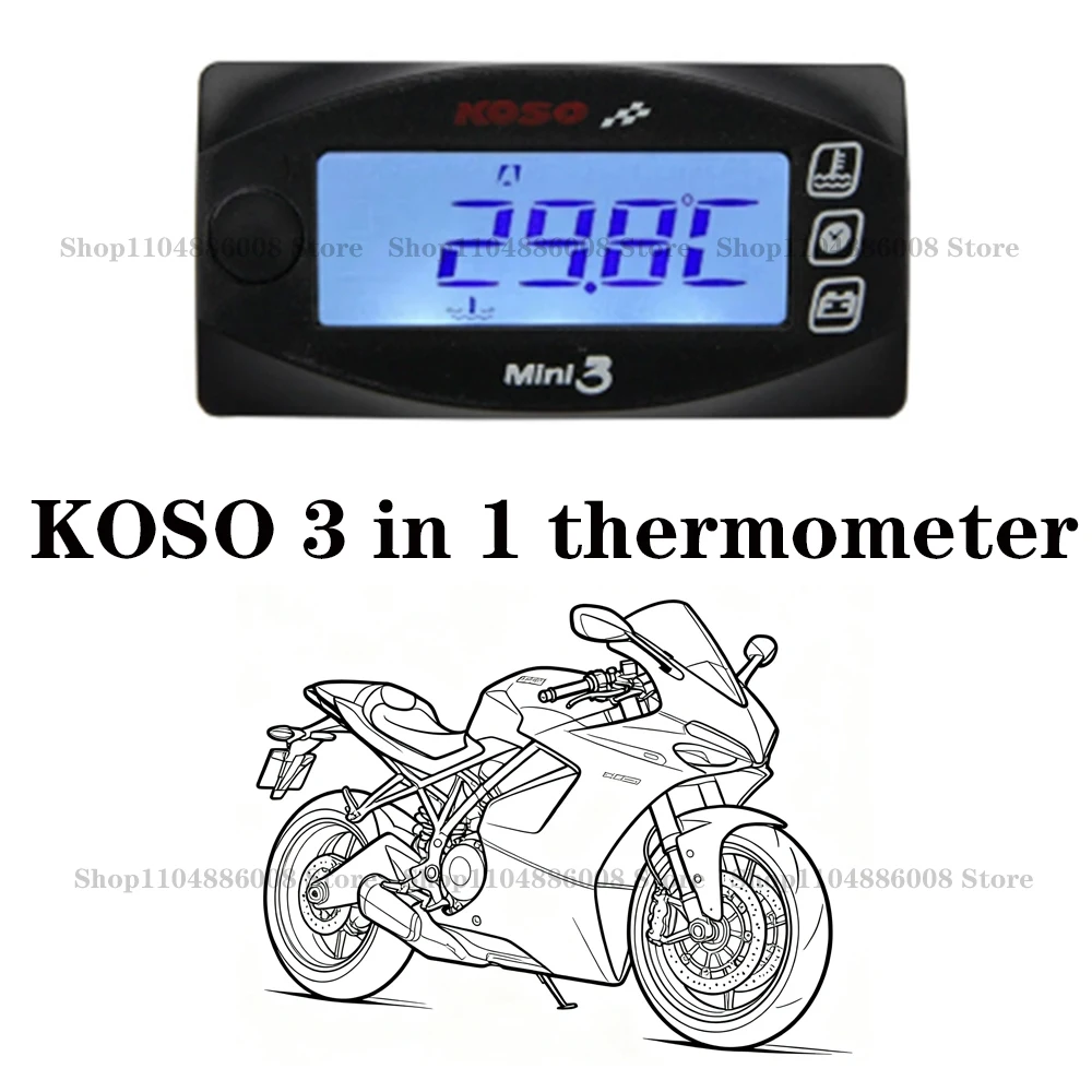 KOSO 3in1 Instrument Water Temperature Gauge Voltmeter Panel Meter Time Display Suitable For Motorcycle Accessories Modification
KOSO 3in1 Instrument Water Temperature Gauge Voltmeter Panel Meter Time Display Suitable For Motorcycle Accessories Modification