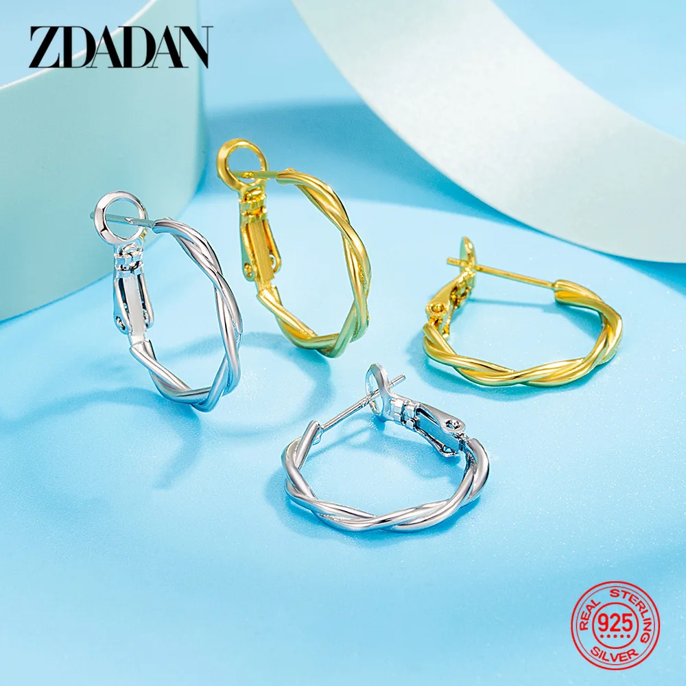 ZDADAN 925 Sterling Silver Twisted Hoop Earrings For Women Fashion Jewelry
ZDADAN 925 Sterling Silver Twisted Hoop Earrings For Women Fashion Jewelry