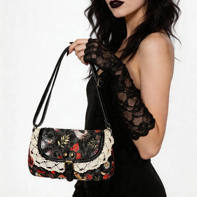 Vintage Lace Trim Shoulder Bag,Korean/Japanese Retro Women Canvas Crossbody Bag,Butterfly Floral Pattern Purse,Commuter Daily
Vintage Lace Trim Shoulder Bag,Korean/Japanese Retro Women Canvas Crossbody Bag,Butterfly Floral Pattern Purse,Commuter Daily