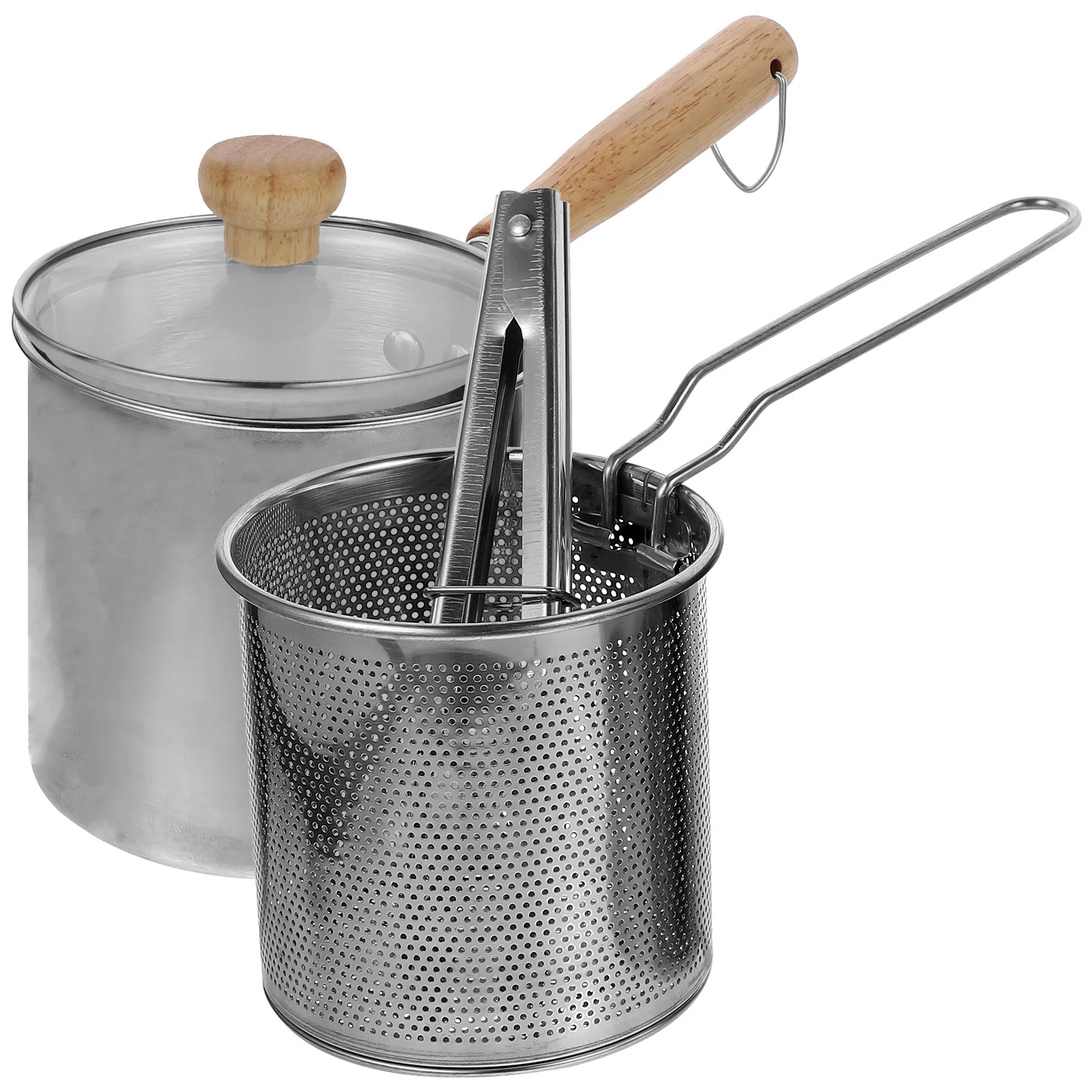 Stainless Steel Fryer Food Deep Frying Pot Basket Foldable Small with Lid Cookware Dad Fried
Stainless Steel Fryer Food Deep Frying Pot Basket Foldable Small with Lid Cookware Dad Fried