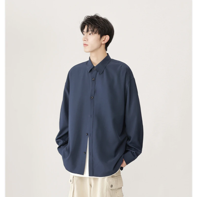 Trendy Korean Style Loose-fit Long Sleeve Shirts For Men 2025 New Spring Season Topdraped Solid Color Shirt Without Ironing Tops
Trendy Korean Style Loose-fit Long Sleeve Shirts For Men 2025 New Spring Season Topdraped Solid Color Shirt Without Ironing Tops