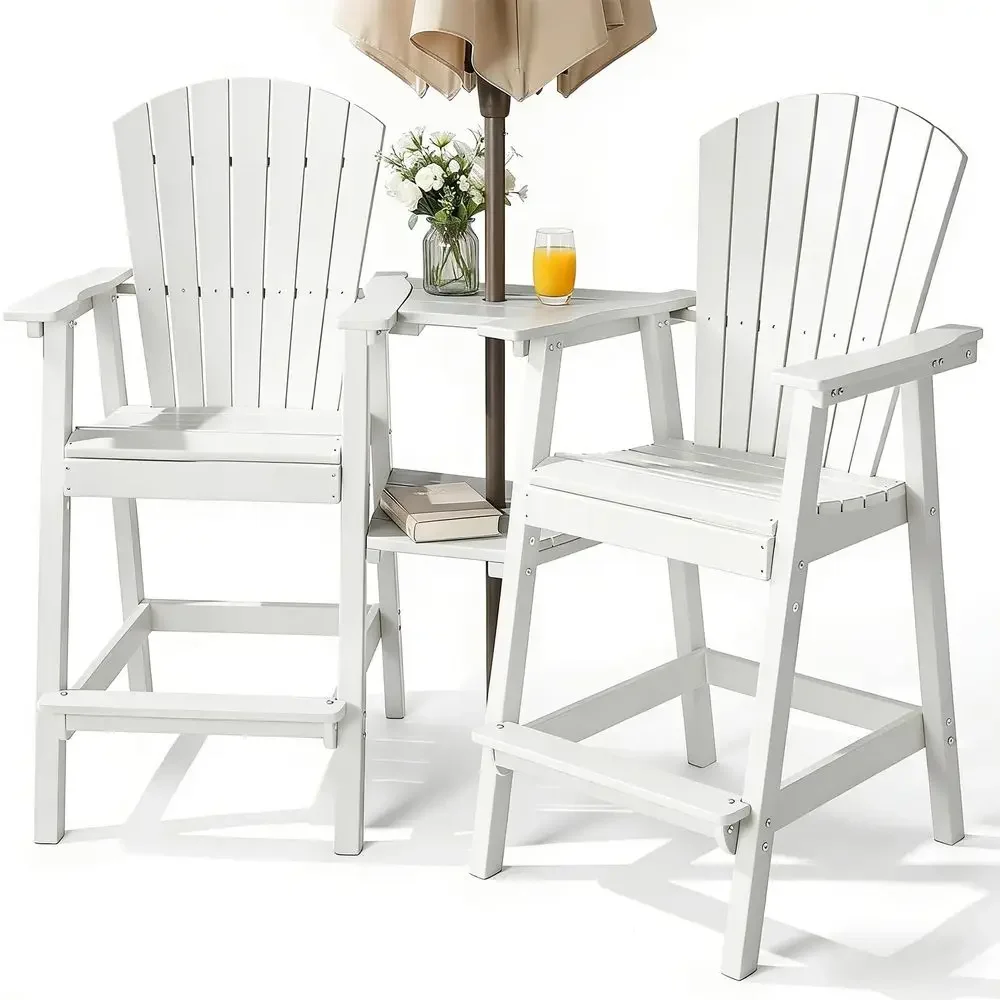 Tall Adirondack Chairs Set of 2, AllWeather HDPE Bar Height Patio Chairs with Double Tray, HeavyDuty Outdoor Balcony Furniture
Tall Adirondack Chairs Set of 2, AllWeather HDPE Bar Height Patio Chairs with Double Tray, HeavyDuty Outdoor Balcony Furniture