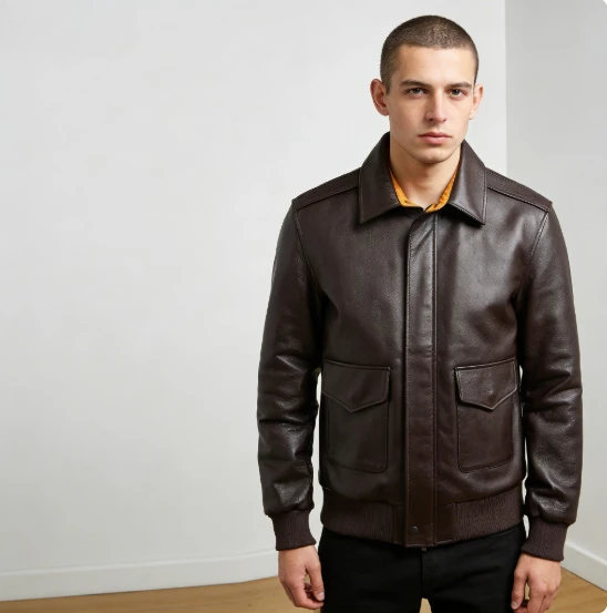 2026 New Men’s Top Layer Genuine Leather Jacket Military Pilot Jackets Air Force Flight A2 Jacket Dark Brown Oversize Coat
2026 New Men’s Top Layer Genuine Leather Jacket Military Pilot Jackets Air Force Flight A2 Jacket Dark Brown Oversize Coat