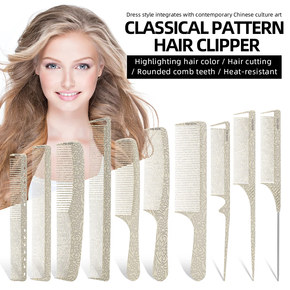 NEW 10 Style Classical Rat Tail Combs Flat Top Barber Combs for Hair Stylist Women Men Hair Styling Decorative Pattern Design
NEW 10 Style Classical Rat Tail Combs Flat Top Barber Combs for Hair Stylist Women Men Hair Styling Decorative Pattern Design