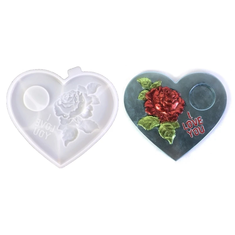 DIY Rose Heart Shape Candle Holder Silicone Mold Desktop Ornament Candlestick Epoxy Resin Casting Mould Home Party Decoration
DIY Rose Heart Shape Candle Holder Silicone Mold Desktop Ornament Candlestick Epoxy Resin Casting Mould Home Party Decoration