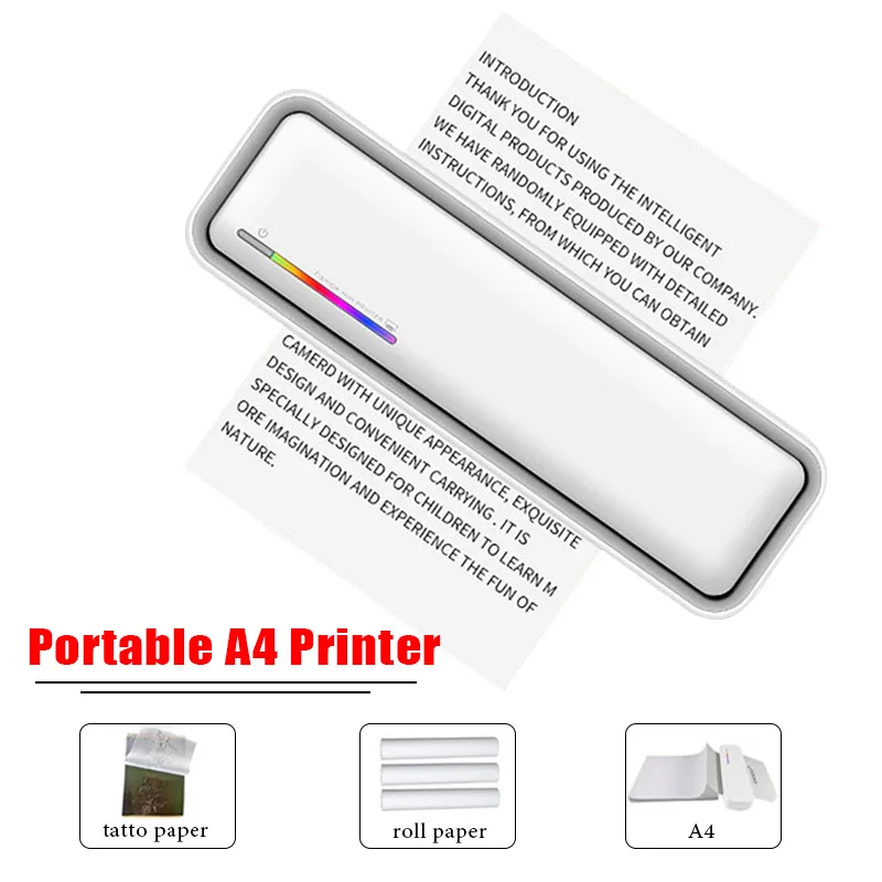 Портативный термопринтер формата А4, беспроводной мини-портативный бесчернильный Bluetooth-принтер для неправильных вопросов, документов, домашних заданий, фотопечать
Портативный термопринтер формата А4, беспроводной мини-портативный бесчернильный Bluetooth-принтер для неправильных вопросов, документов, домашних заданий, фотопечать